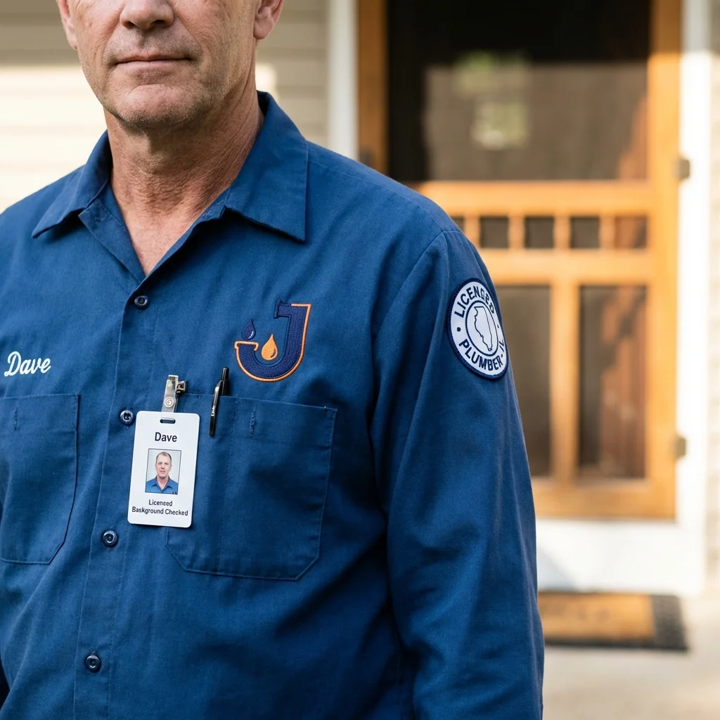 Licensed plumber showing ID badge in Silver City, NM