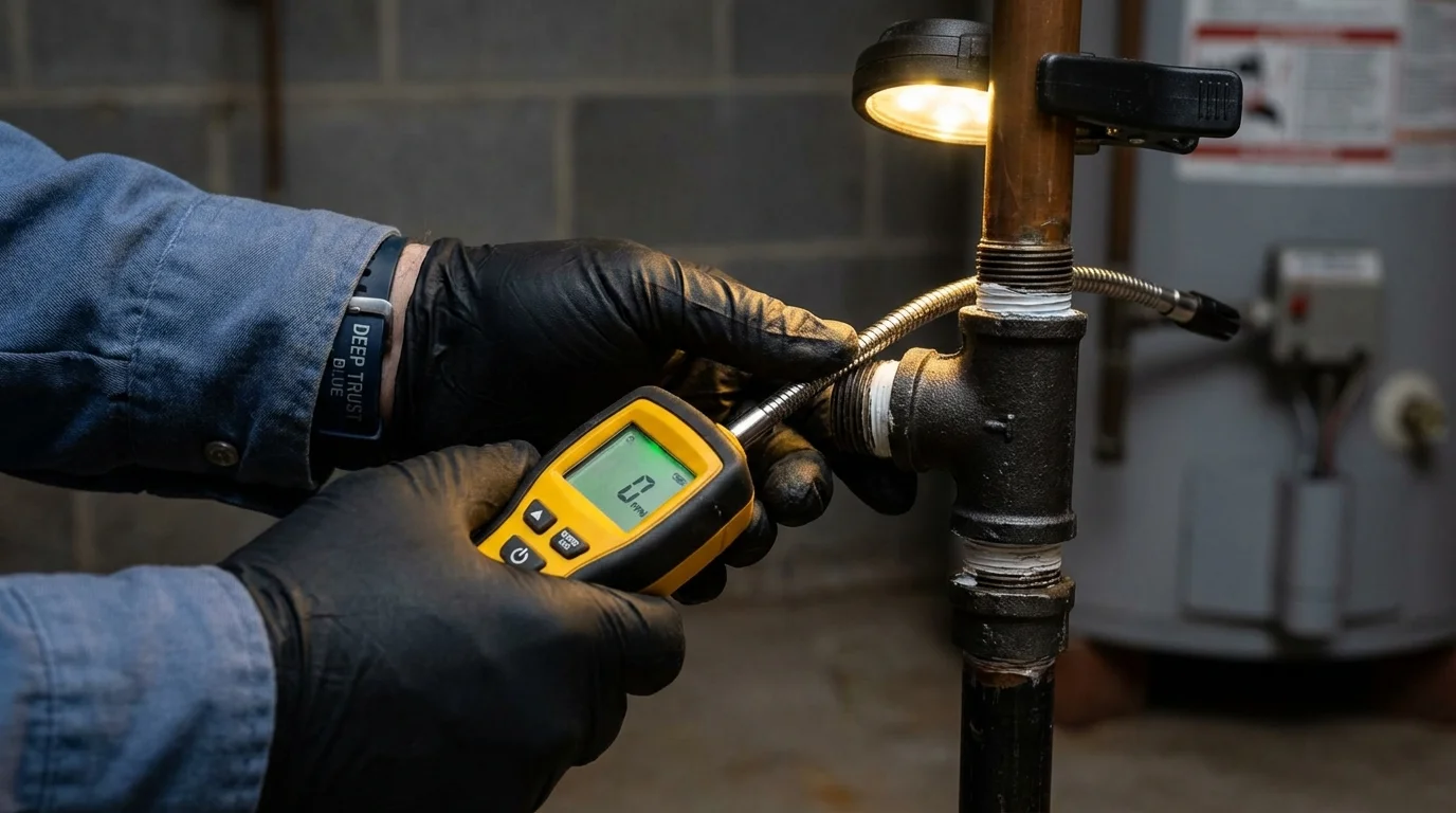 Gas leak detection with electronic sniffer by Johns Plumbing LLC in Silver City